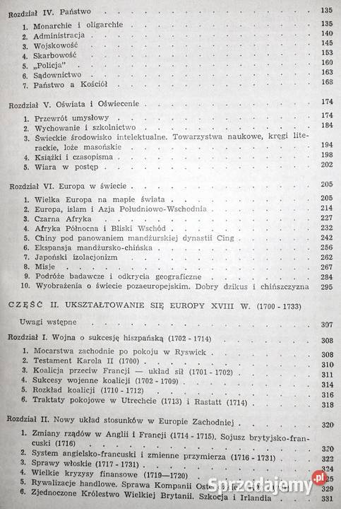 Historia powszechna Wiek XVIII Emanuel Chełm sprzedam