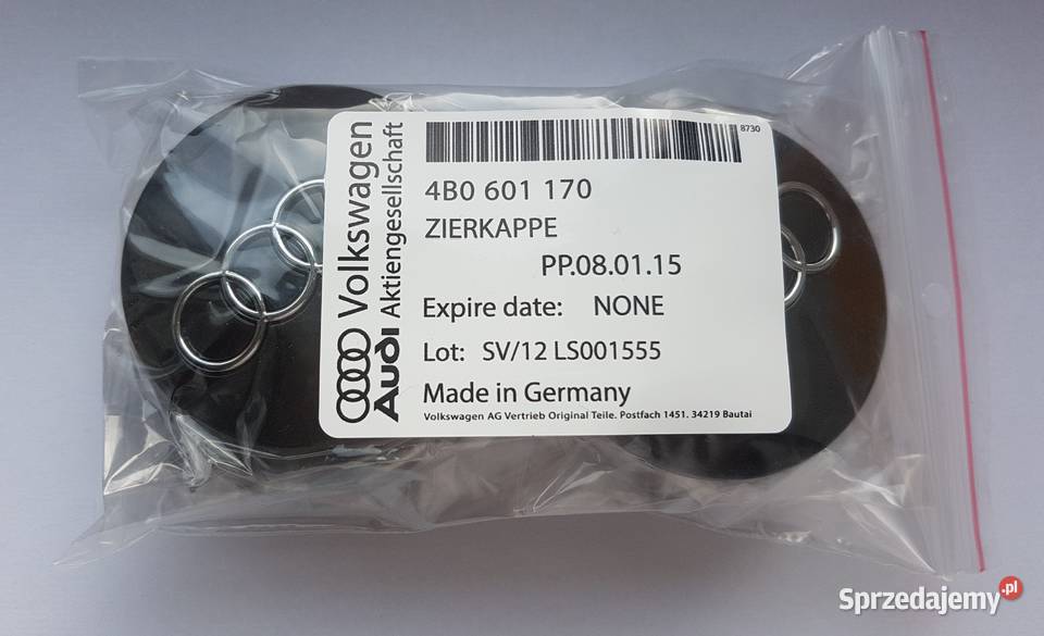 oryginalne dekielki AUDI 60mm ASO dekle 4 czarne Bełchatów