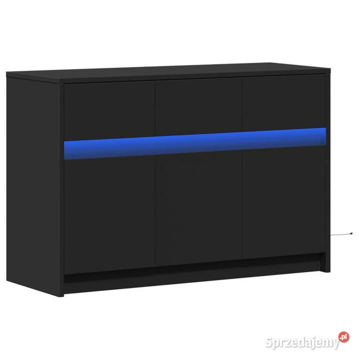 Szafka TV z LED czarna 91x34x61 materiał mazowieckie Warszawa