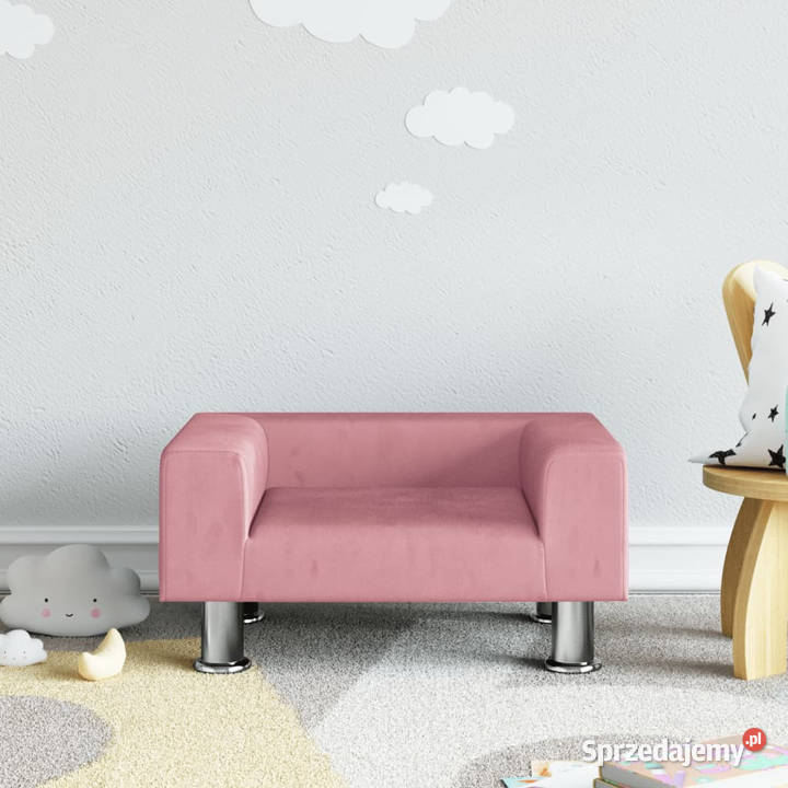Sofa dzieci różowa 50x40x265 aksamitna WM3196339 Warszawa