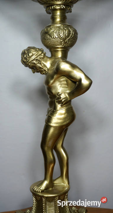 FIGURALNA PATERA KRYSZTAŁOWA Z BRĄZEM Porcelana i szkło dolnośląskie Niemcza