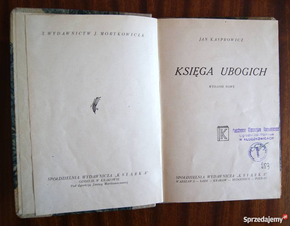 Jan Kasprowicz Księga ubogich Książki i Podręczniki Parczew