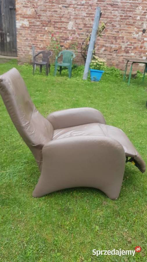 fotel relax skóra z podnóżkiem rozkładany z USA Dargikowo
