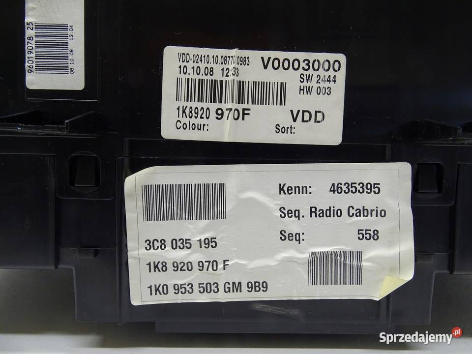 LICZNIK ZEGAR ZEGARY 1K8920970F VW SCIROCCO III