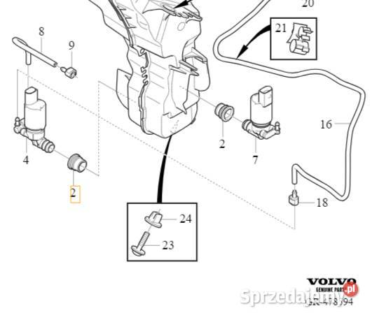 VOLVO S60 V60 V60CC XC60 II uszczelka pompki