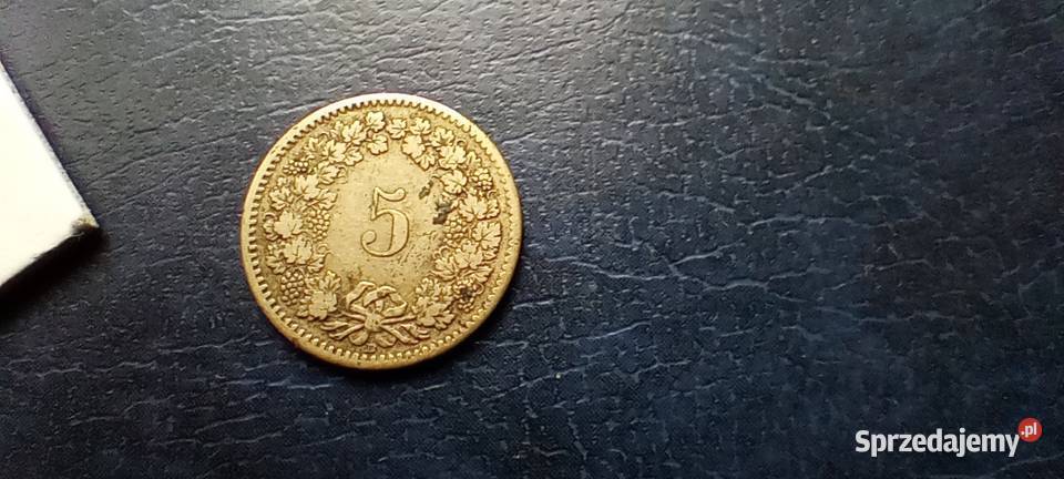 Stare monety 5 rappen 1850 Szwajcaria srebro Lesko