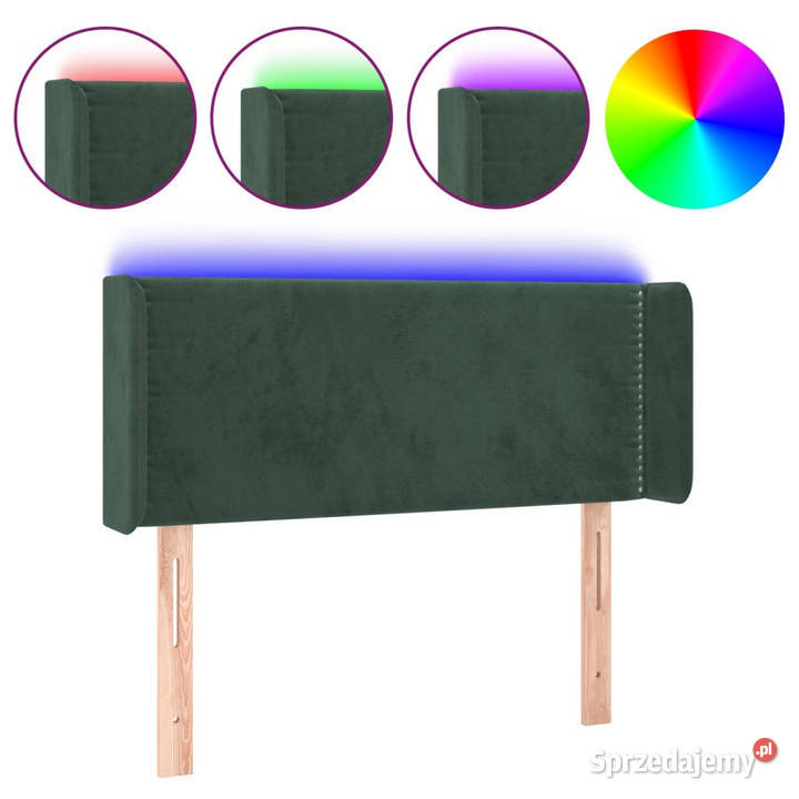 Zagłówek do łóżka z LED ciemnozielony 93x16x7888 Warszawa