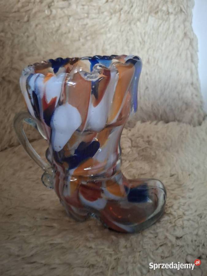 Kufel but szkło lane kolorowe lata 50 Warszawa