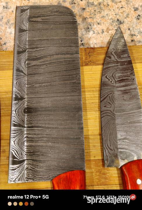 Komplet 6 noży damasceńskich handmade 312 warstw Ostrów Mazowiecka