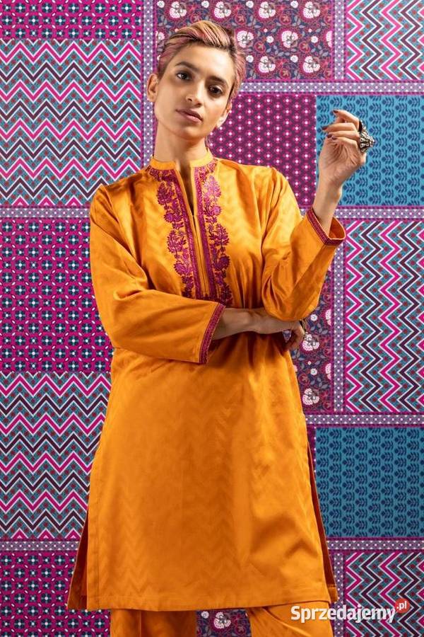 Pomarańczowa tunika Bollywood XL 42 kameez haft Szczecin