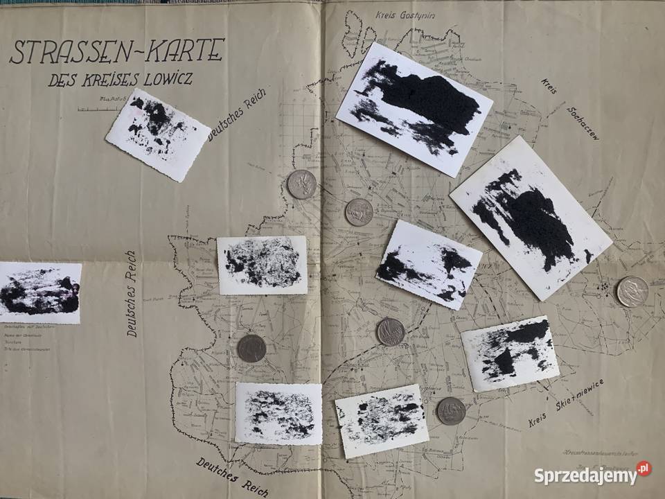 Łowicz Kiernozia Bielawy MAPA drogowa powiatu Antyki