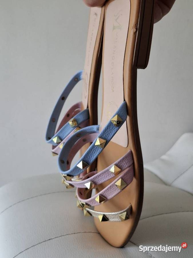 Pastelowe klapki 37 ćwieki lato wiosna Sandały i klapki