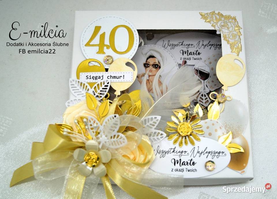Kartka z życzeniami w pudełku z okazji 40 Zielona Góra sprzedam
