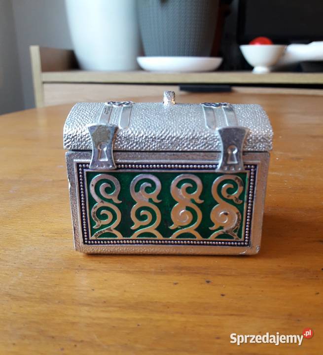 Mały kuferek aluminiowy kasetka na pierścionki Antyki, Sztuka, Kolekcje pomorskie Gdynia