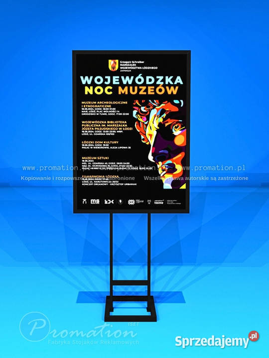 Czarny stojak na plakat B1 OWZ wolnostojący Sklep Szczecin