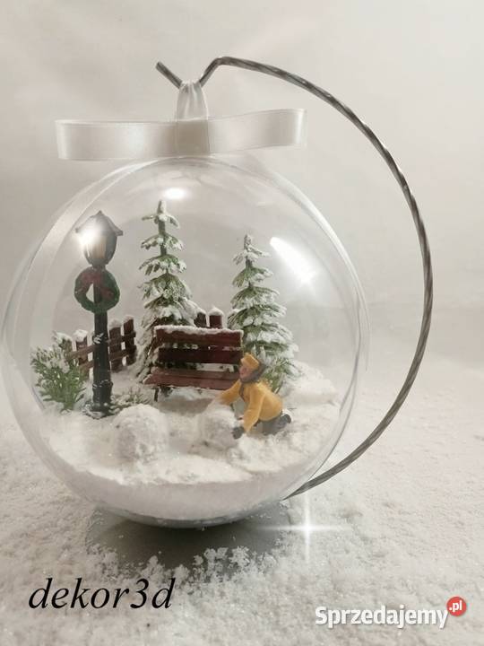 Bombka 3d zimowy krajobraz śr15 dekoracja Trzebnica