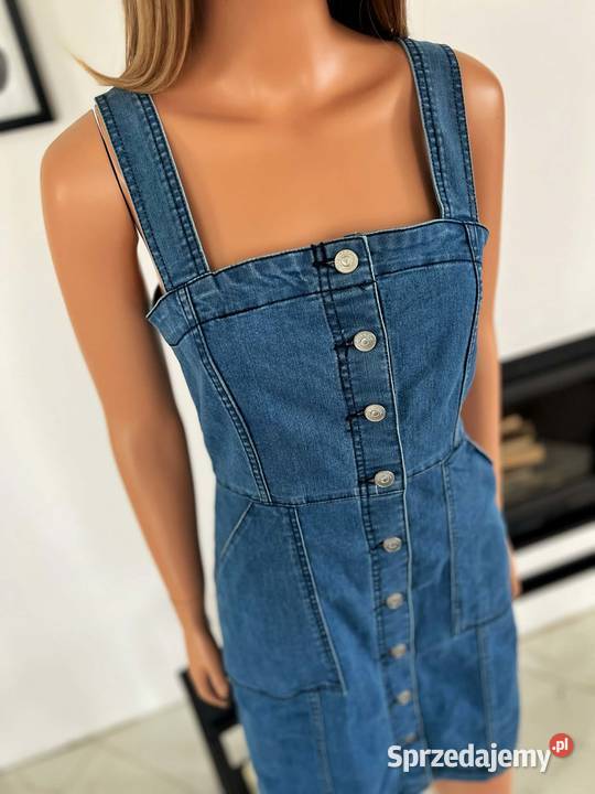 HM sukienka jeansowa M 38 denim na guziki Augustówka