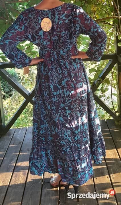 Sukienka boho5 z jedwabiu naturalnego 2 kolory Białystok