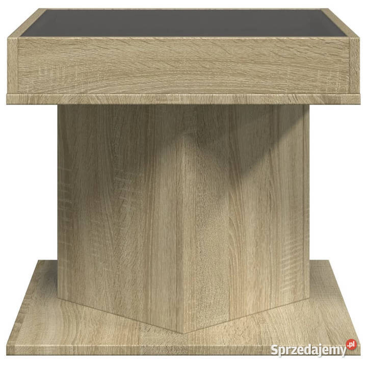 Stolik kawowy z LED dąb sonoma 50x50x45 WM847562 mazowieckie Warszawa