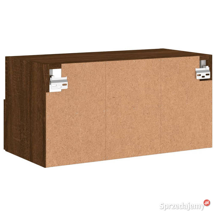 Ścienna szafka TV brązowy dąb 60x30x30 WM836866 mazowieckie Warszawa