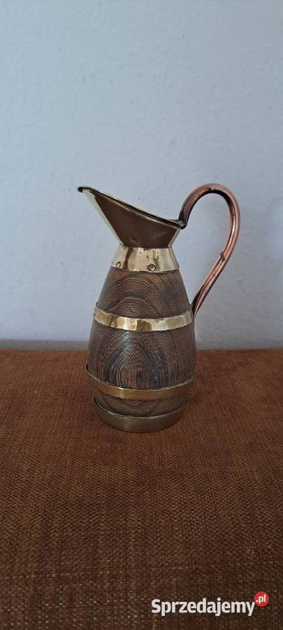 drewniany dzbanuszek świecznik z metalowymi Warszawa