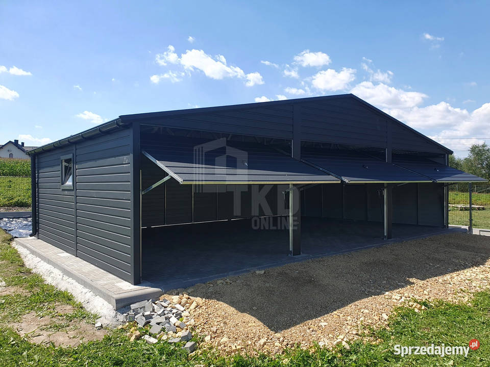 Garaż Blaszany 9x6 3x Brama 2x okno rynny TKD104