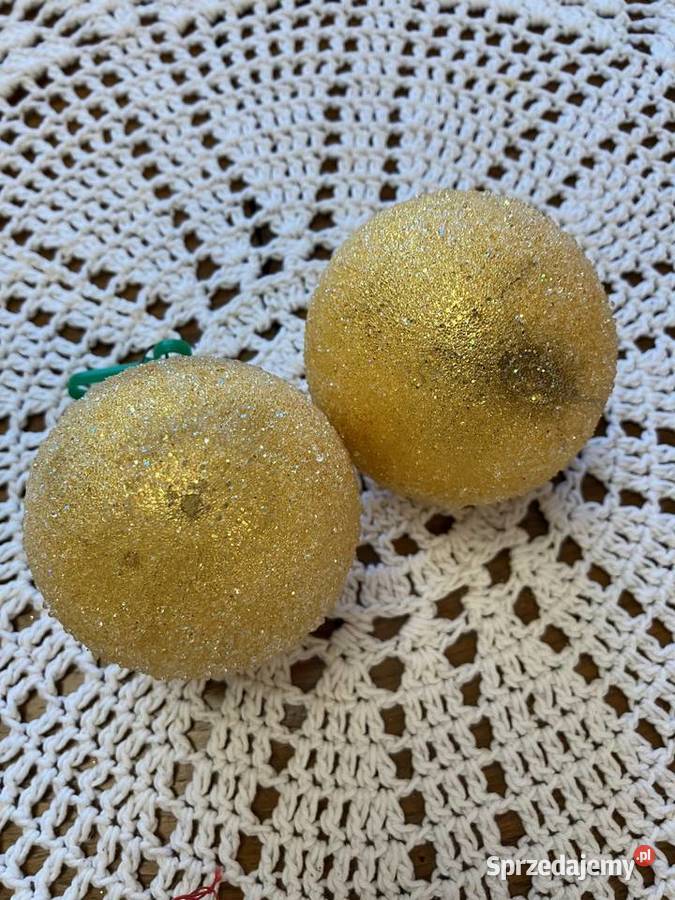 Złote żółte szklane bombki choinkowe ice święta Nisko
