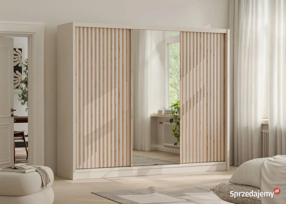 Szafa przesuwna London 250x215x61 lamele lustro Wieruszów