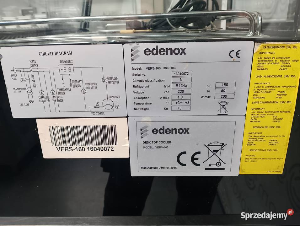 Witryna chłodnicza 100 l EDENOX VERS160 dolnośląskie Wrocław sprzedam
