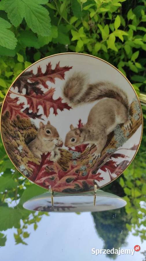 Kolekcjonerski talerz porcelanowy niedźwiadki łódzkie Pabianice