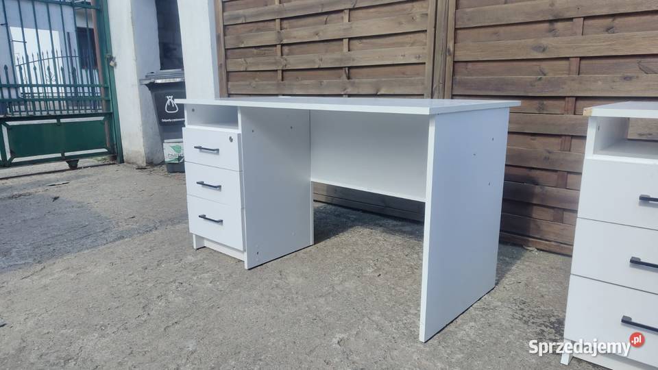 Biurko białe 130x70 z szafką Warszawa
