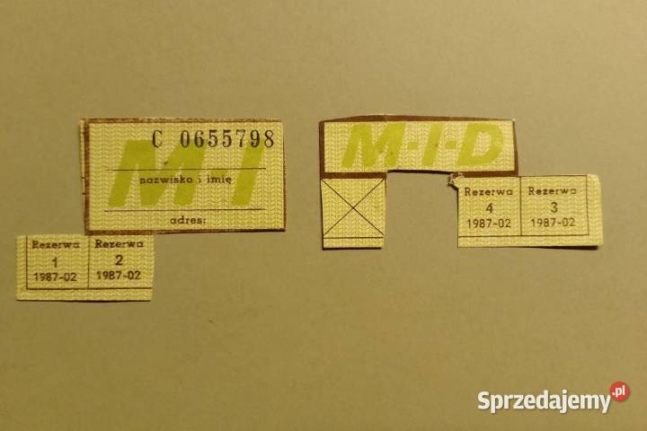 KARTKI żywnościowe PRL zaopatrzenia MI z Pozostałe Oborniki