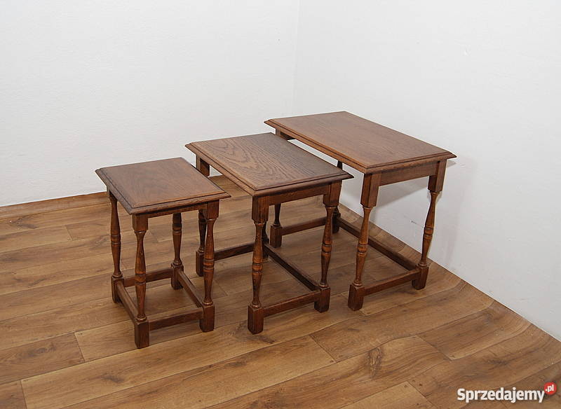 ŁADNE DĘBOWE TROJAKI TROJACZKI TRZY STOLIKI Świdnica