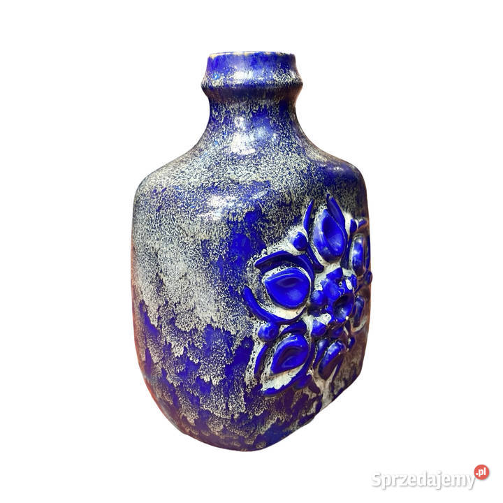 Kobaltowy duży ceramiczny wazon Strehla Keramik Warszawa