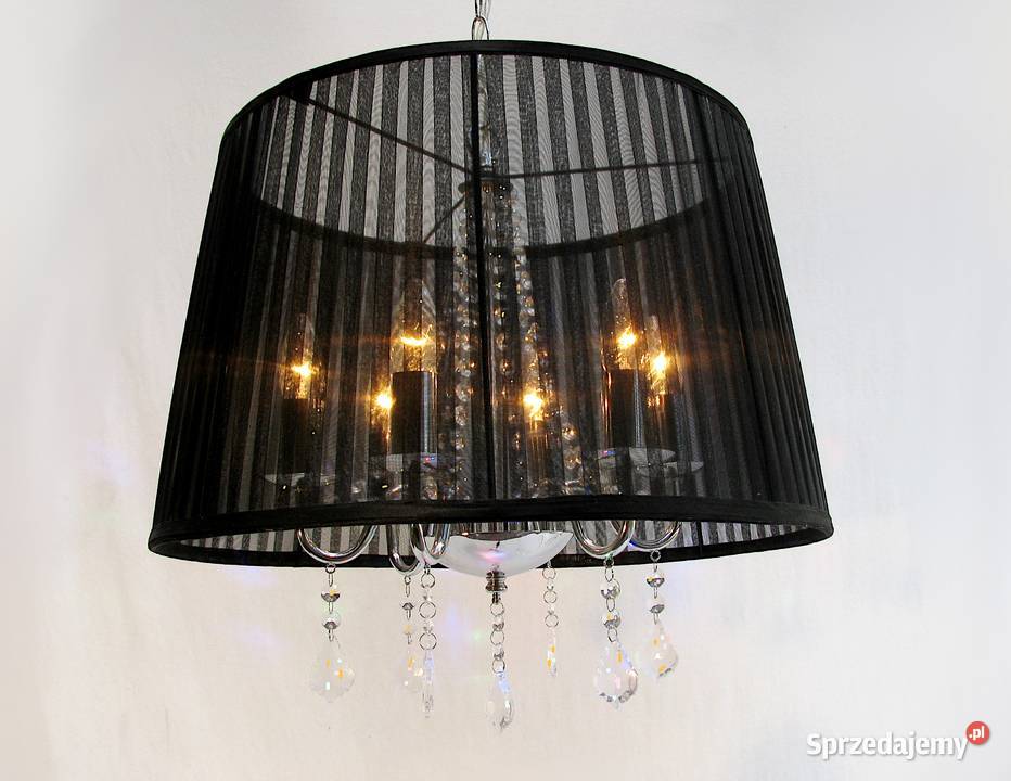 Lampa wisząca czarna kryształki III Szczecinek
