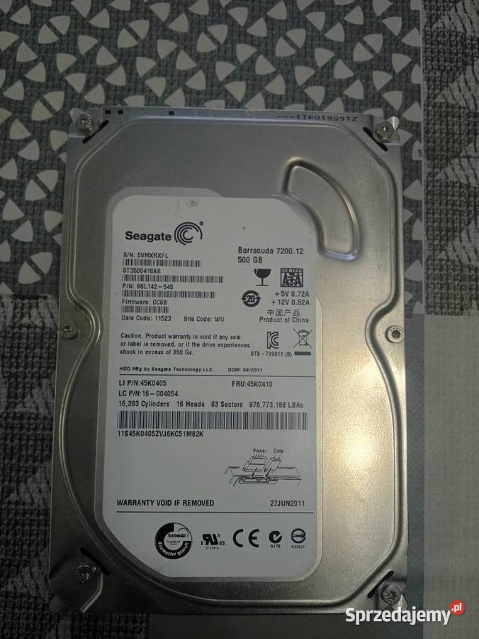 Dysk Seagate barracuda 500gb wewnętrzny Dyski małopolskie