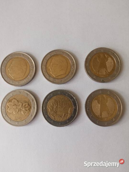 Monety kolekcjonerskie 2 Euro 2000-2010 r 6 szt.cena-zestaw
