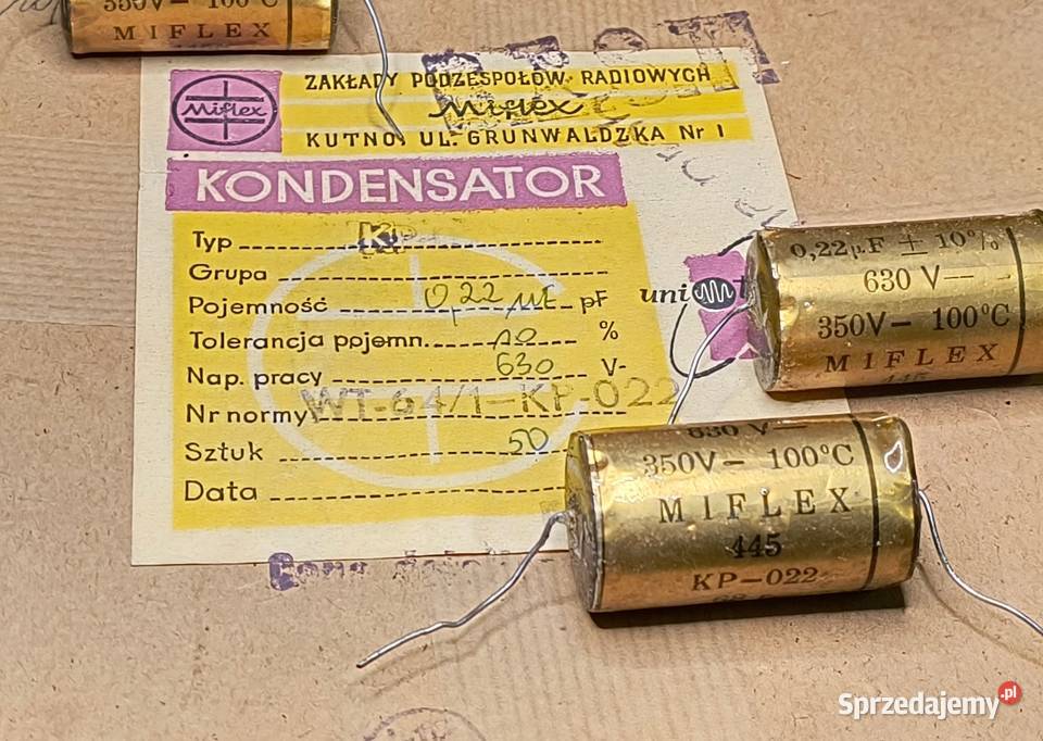 Kondensator 022uF 630V KP022 Unitra MIFLEX Gdańsk sprzedam