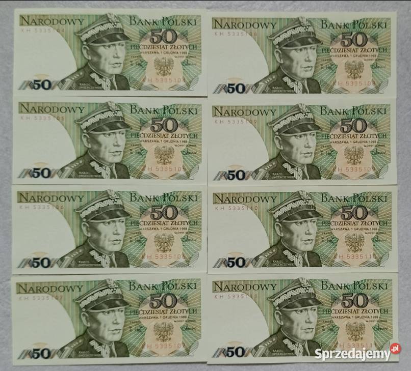 PRL banknot 50 NBP 1988 seria KH Karol Ełk