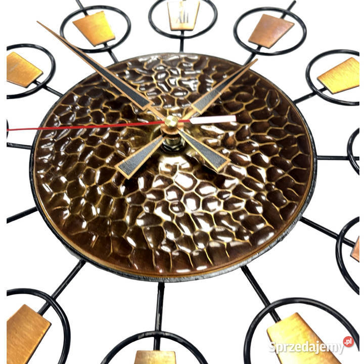 Zegar ścienny sunburst metal i mosiądz Warszawa