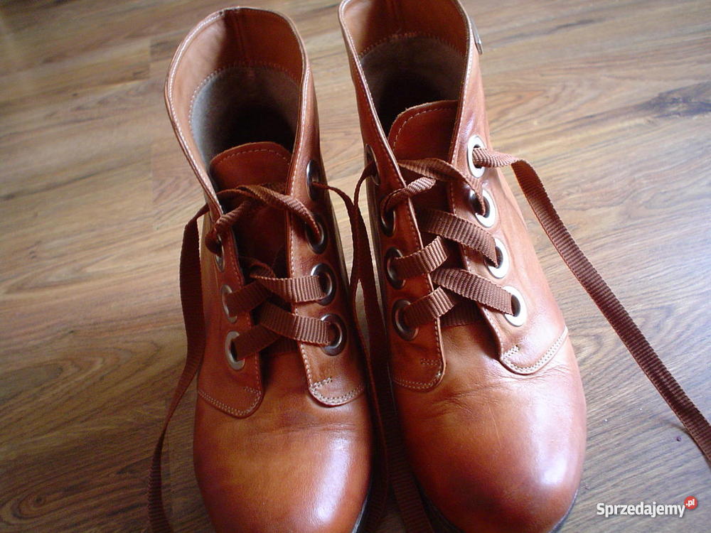 Botki skórzane na koturnie Błażej skóra