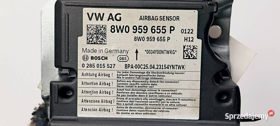 SENSOR AIRBAG AUDI A4 B9 QUATTRO 8W0959655P Lipno