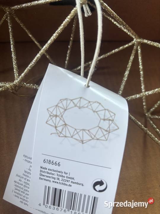 Wianek Dekoracyjny złoty brokat 40 Tchibo ozdoba Żagań