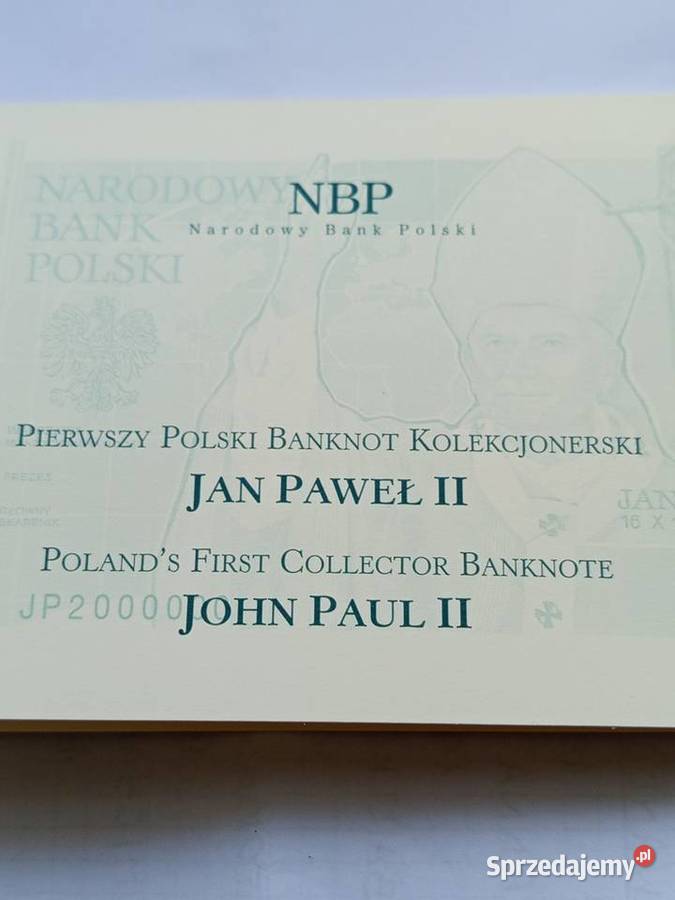 Banknot kolekcjonerski 50 JAN PAWEŁII Numizmatyka pomorskie Prabuty