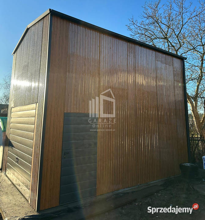 Hala blaszana Garaż 5x6m brama uchylna drzwi