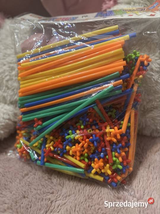 Klocki konstrukcyjne Słomki 500 elementów 3 Plastik Zabawki Poznań
