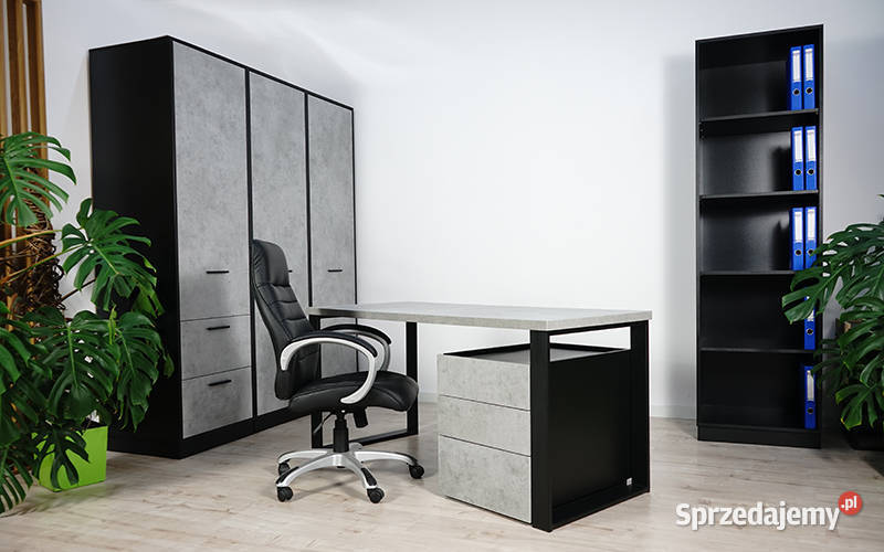 Biurko z kontenerkiem Beton jasnoszary 140 Biłgoraj