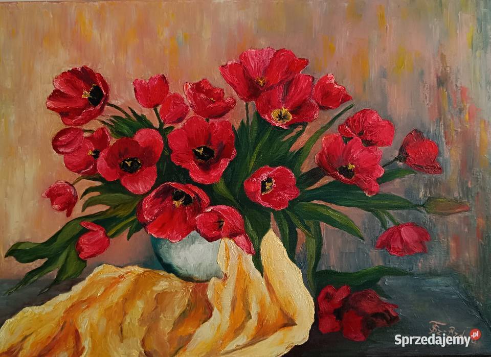 Obraz olejny Czerwone tulipany Lublin