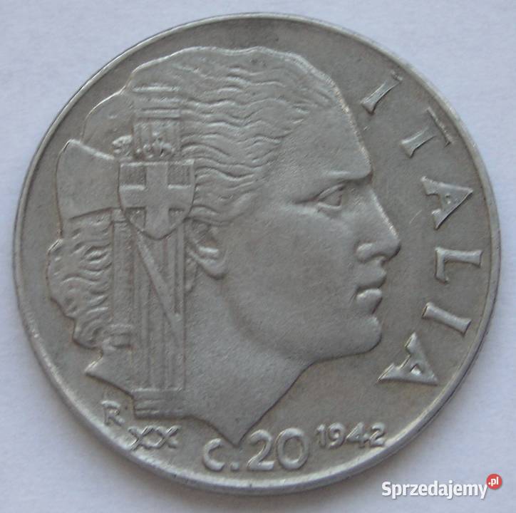 Włochy 20 centesimi 1942 Łódź