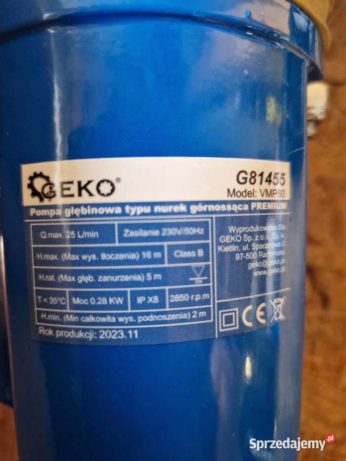 Pompa głębinowa nurek górnos sąca PREMIUM geko Głogowa sprzedam